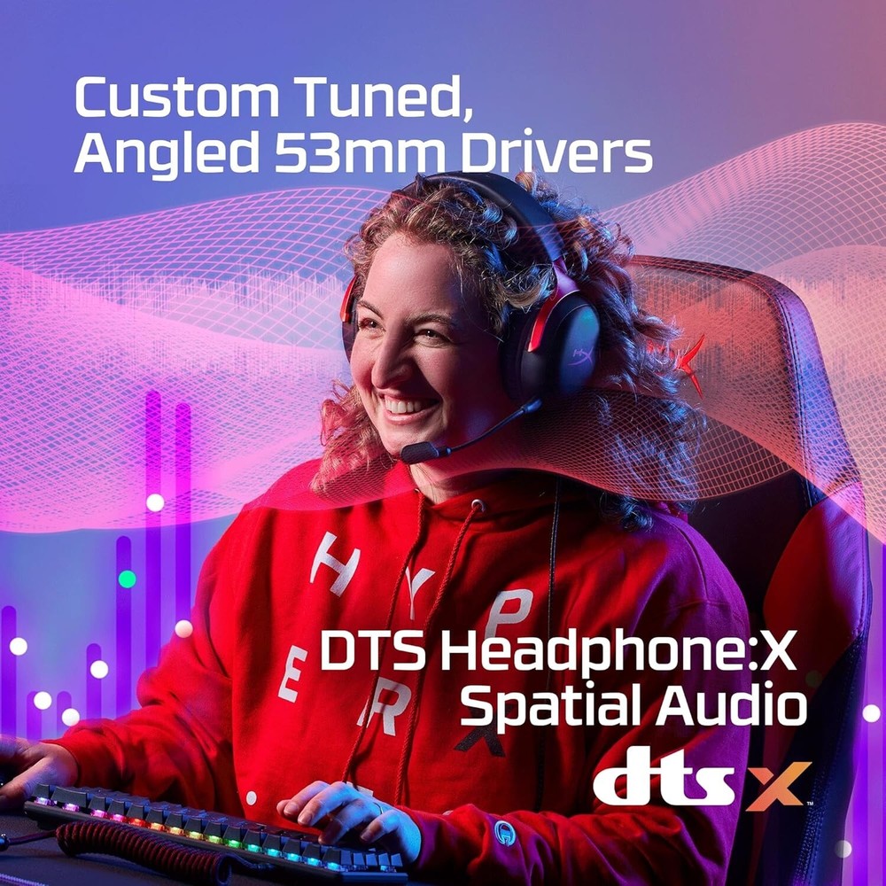 Durable Cloud III Wired Gaming Headset - 53mm Angled Drivers & Mute Indicator