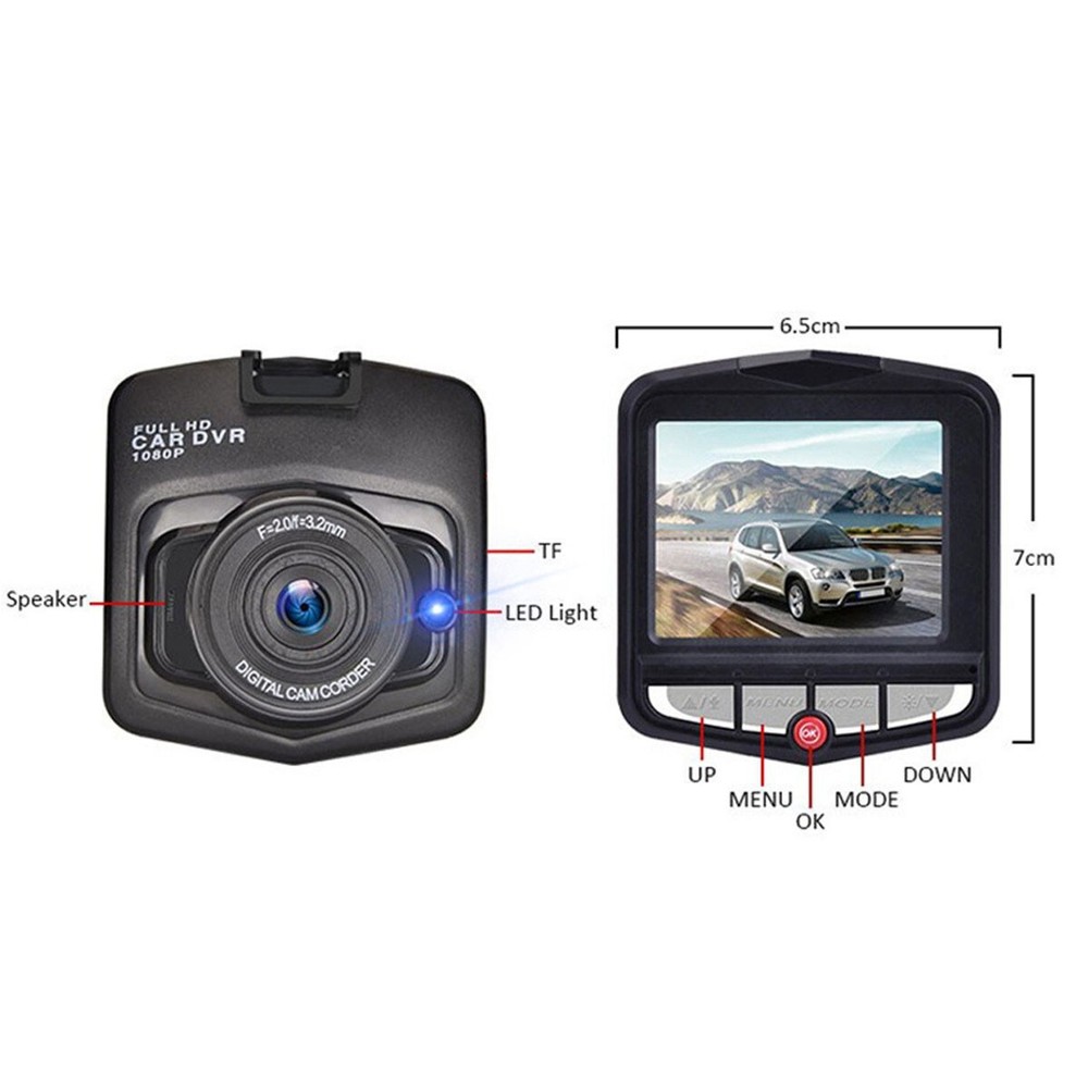 1080P Dash Cam Front or Rear Dash Camera With 32GB SD Card, Recording Function