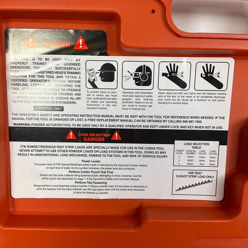 Ramset Cobra Plus .27 Caliber Semi Auto Powder Actuated Tool With Case