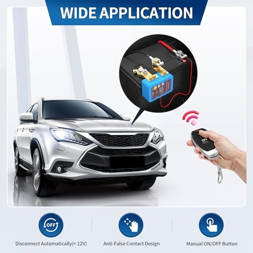 Remote Battery Disconnect Switch 12V 240A Kill Switch Side Installation