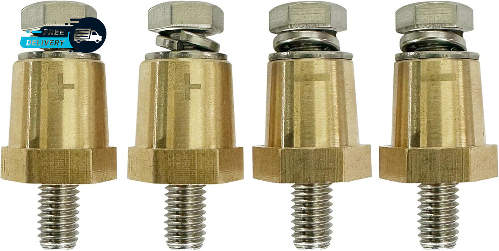 M8 Thread Brass Battery Terminal Charging Posts Battery Post Adapter (+/-)