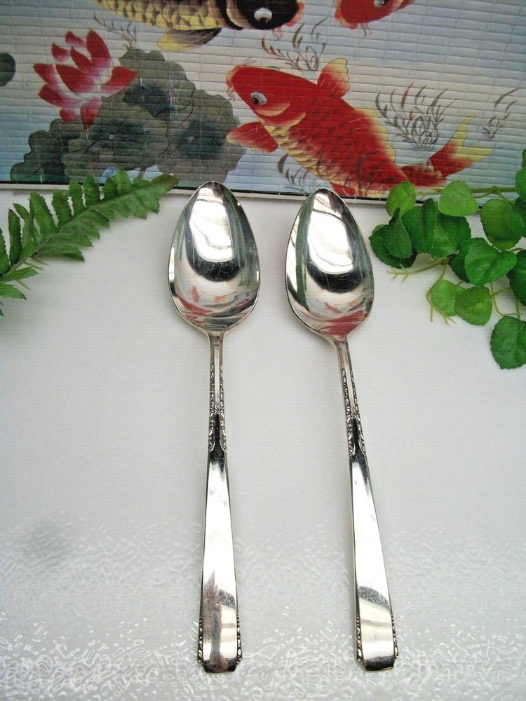 Oneida Ltd 1881 Rogers Brookwood  BANBURY Silverplate Solid Serving Spoons  1950