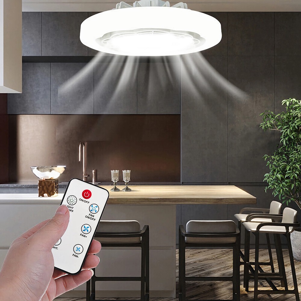 Socket Ceiling Fans with Light and Remote- Socket Fan light with Dimmable Led K1