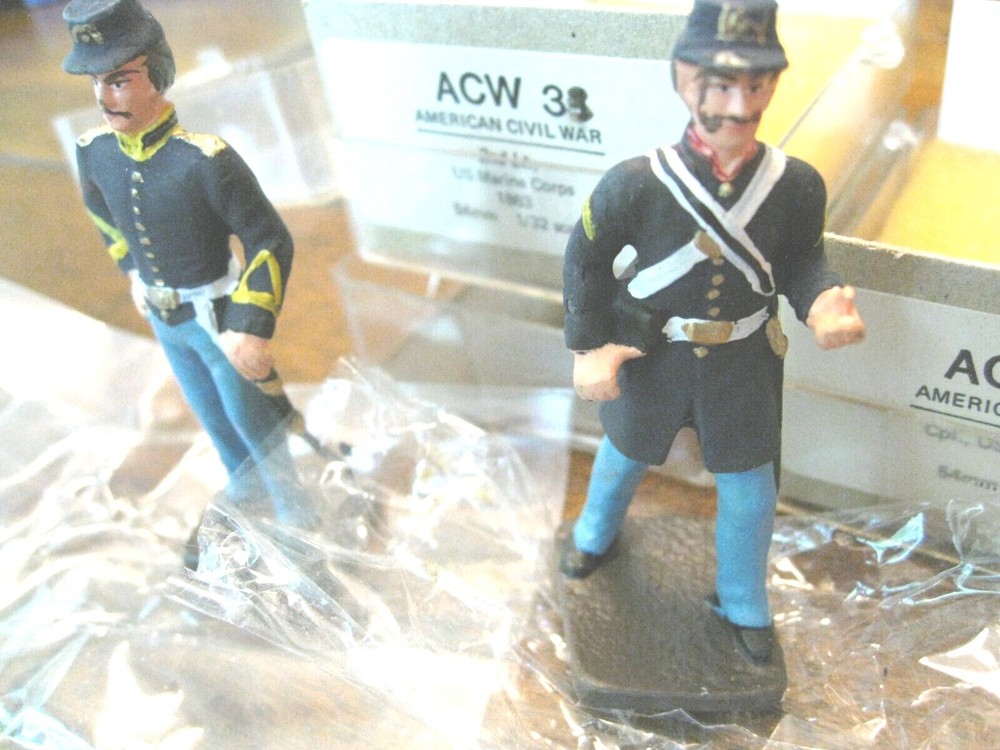 USMC Marine Corps 1863 - 1865 Civil war original hand painted lead soldiers Mili