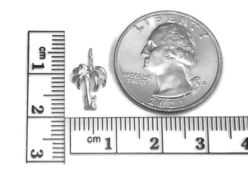 Tiny Palm Charm Pendant .925 Sterling Silver