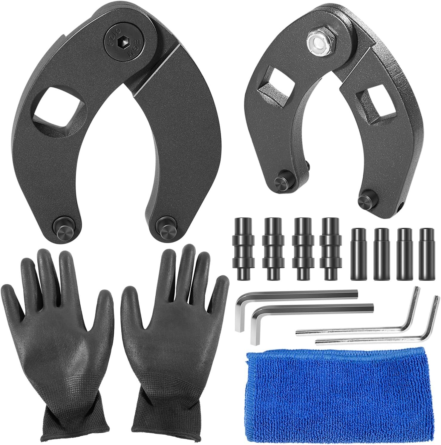 Gland Nut Wrench Set 1266& 7463,2 Hydraulic Cylinder Spanner Wrench Set W/Gloves