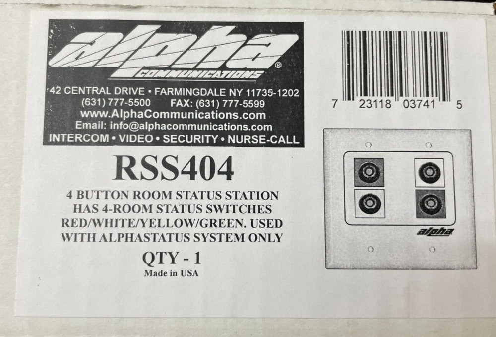 Alpha Communications RSS404 4 Button Room Status Station