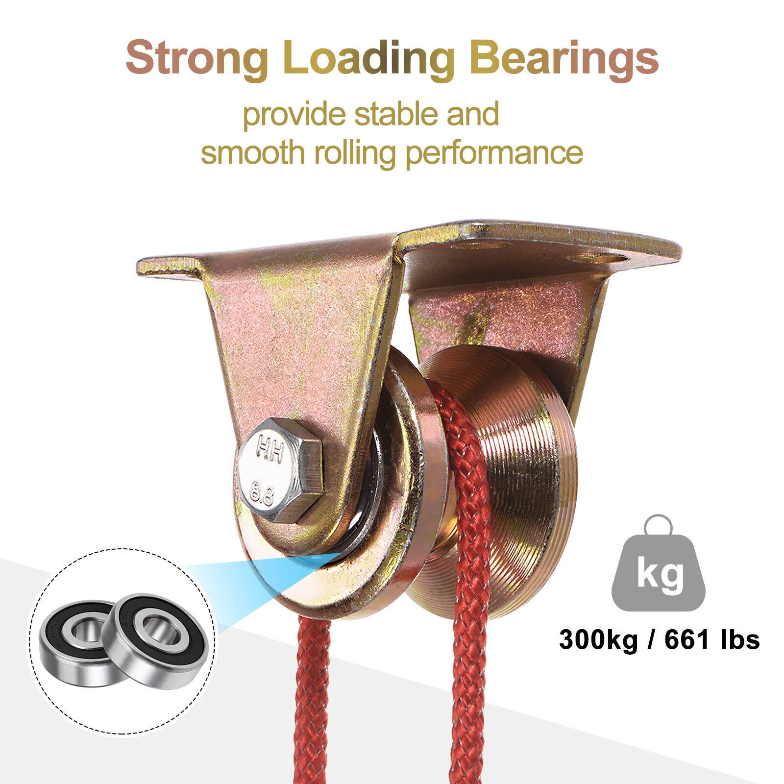 8pcs 1.2" V Groove Wheel Sliding Gate Caster, Rigid Caster Wheels with Bracket