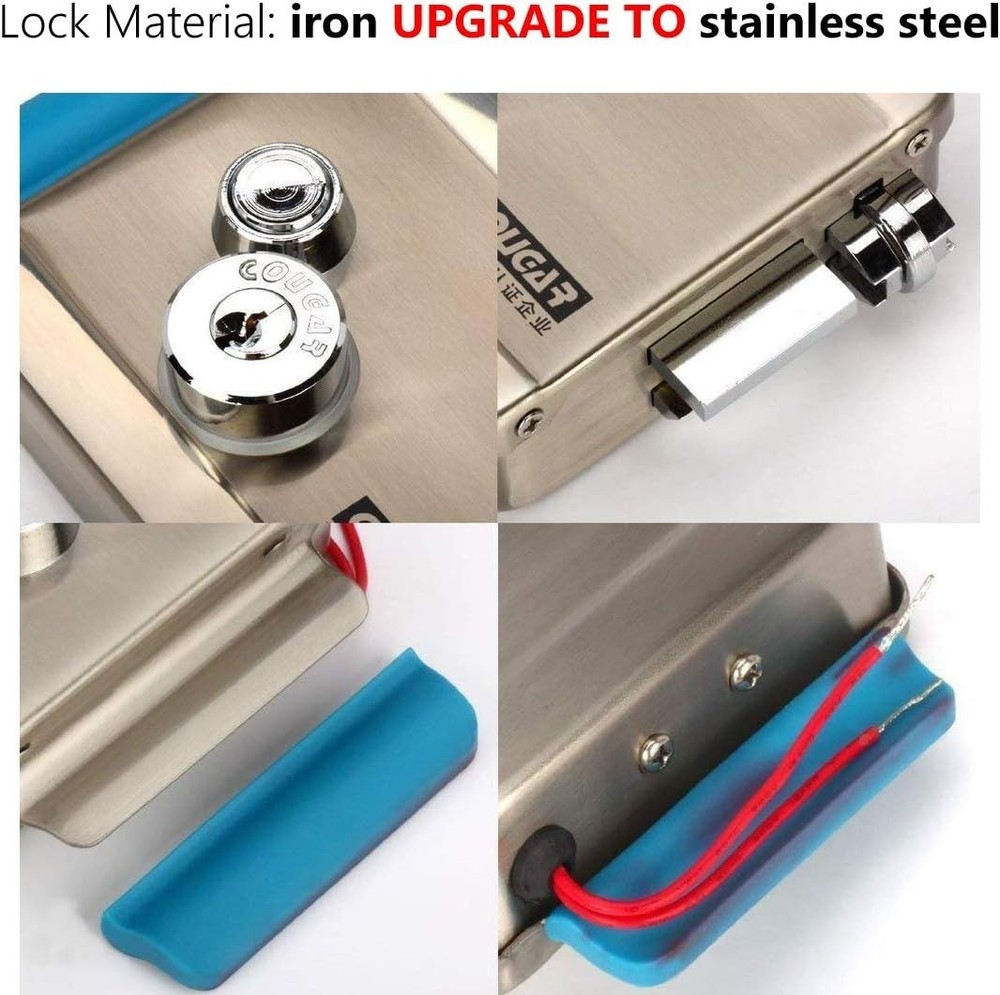 Upgrade Version] Electric Electronic Door Lock 6pcs Computerized Doted Keys DC 1