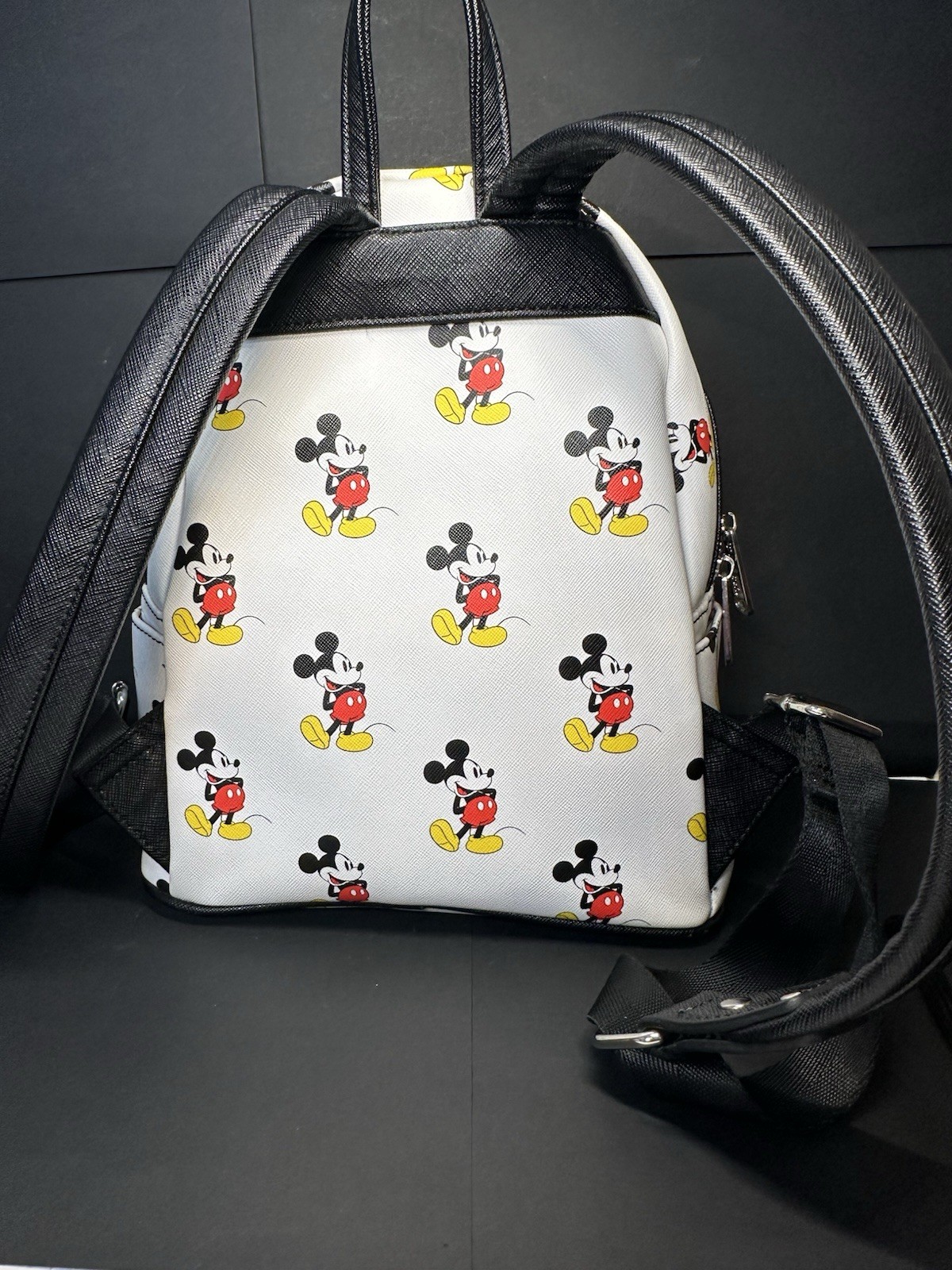 Loungefly Disney Classic Mickey Mouse Mini Backpack White Red Adjustable Straps