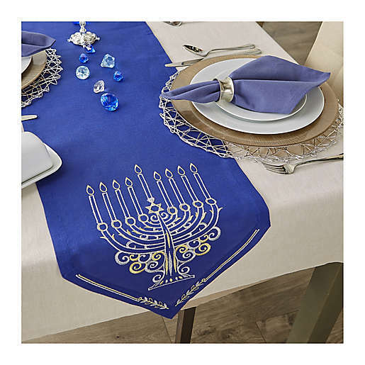 DII Hanukkah Menorah Table Runner 68"
