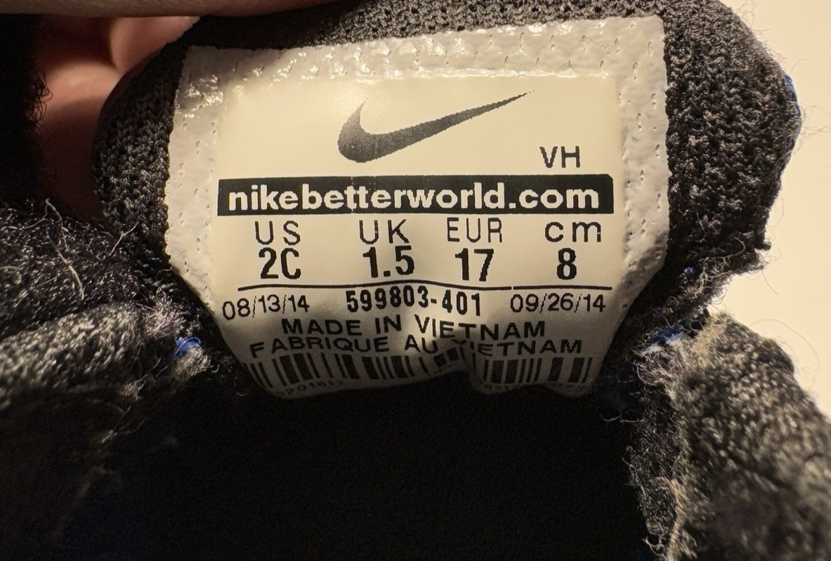 Nike Baby Shoes Black Blue Sneakers Infant Size 2C