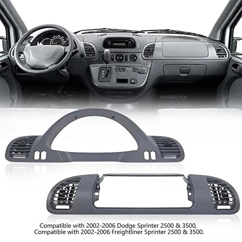 Dash Panel Bezel with A/C Nozzle Left Right for 2002-2006 Sprinter Gray