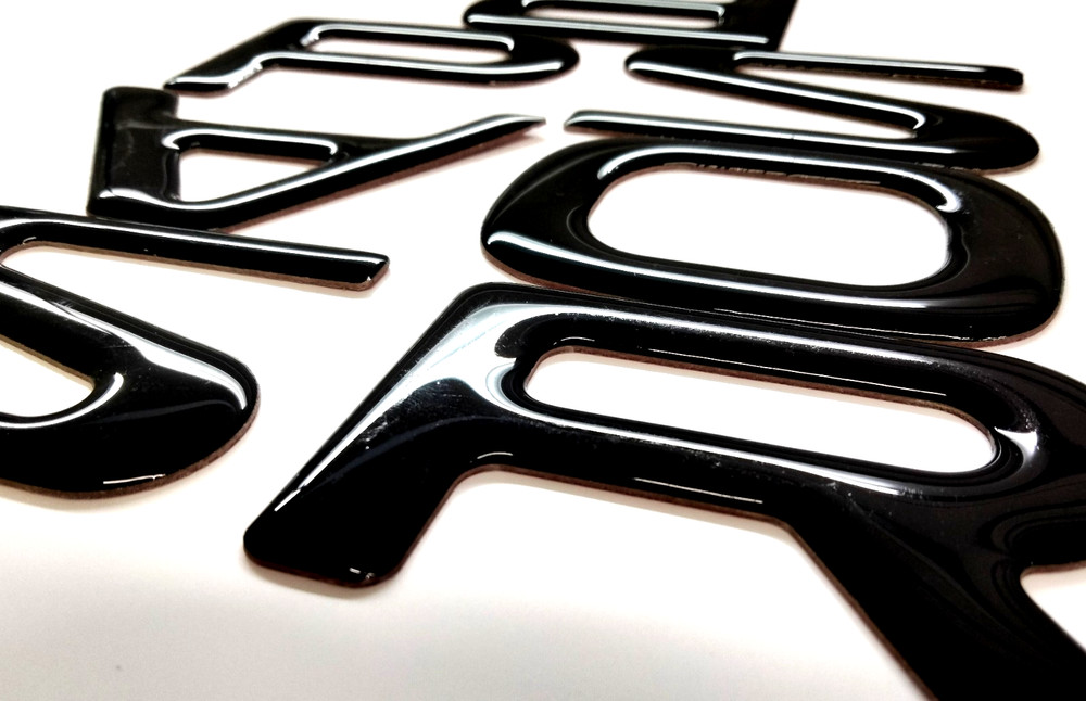 3D BLACK DOMED RAISED FRONT LETTERS COMPATIBLE WITH PASS PRT 2026 US MADE