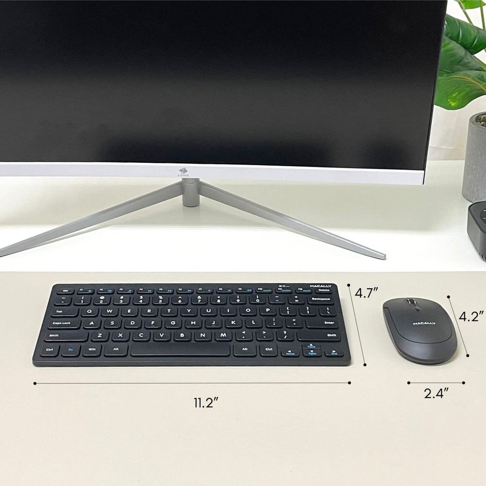 Small Wireless Keyboard and Combo - Quiet Productivity Duo - 2.4G Wireless Ke...