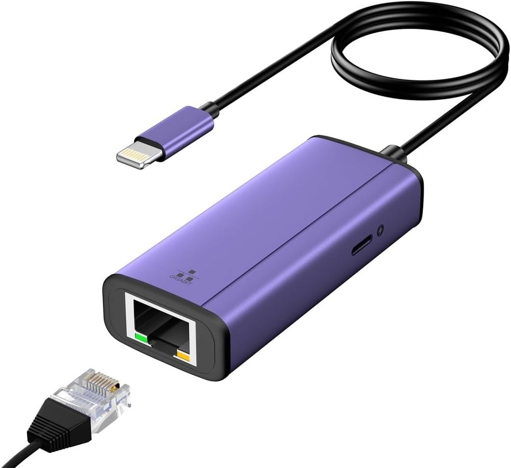 sunshot Lightning to ethernet Adapter, 2 in 1 RJ45 LAN
