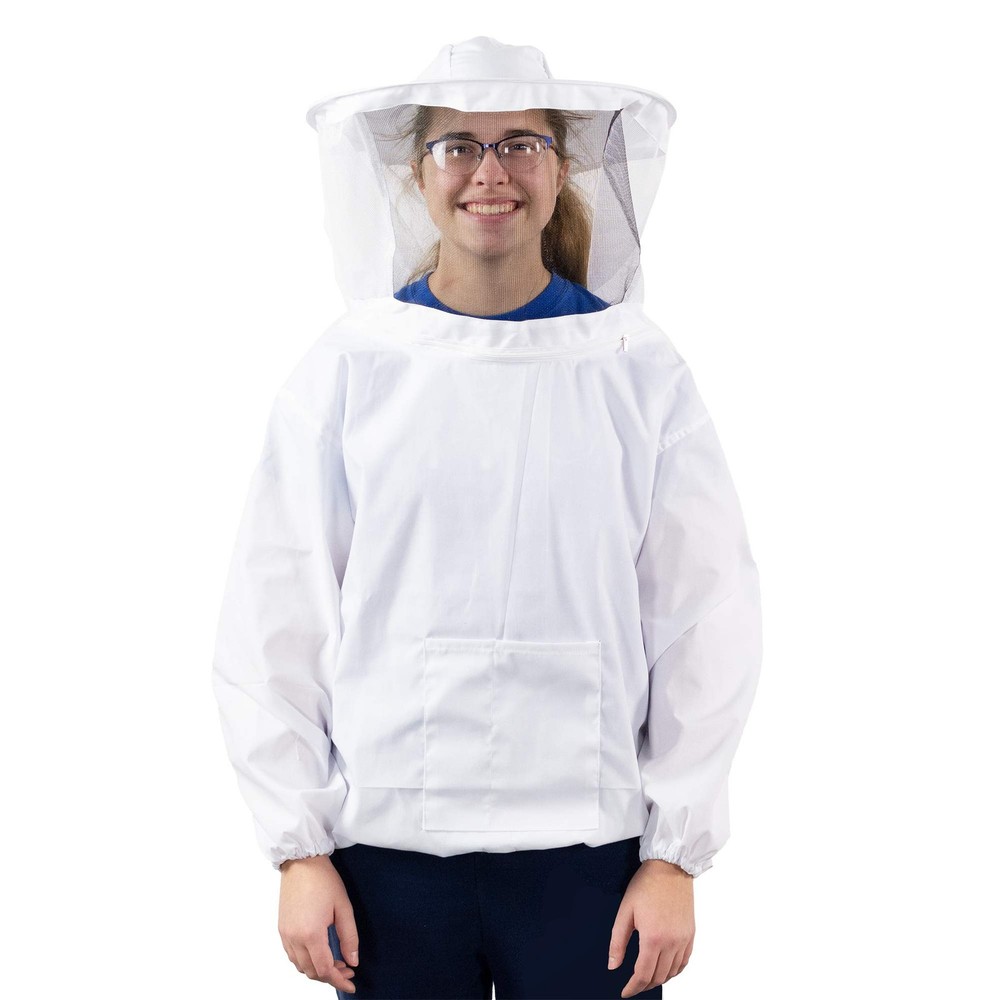Professional White Medium Beekeeping Suit, Jacket, Pull Over, Smock with Veil...