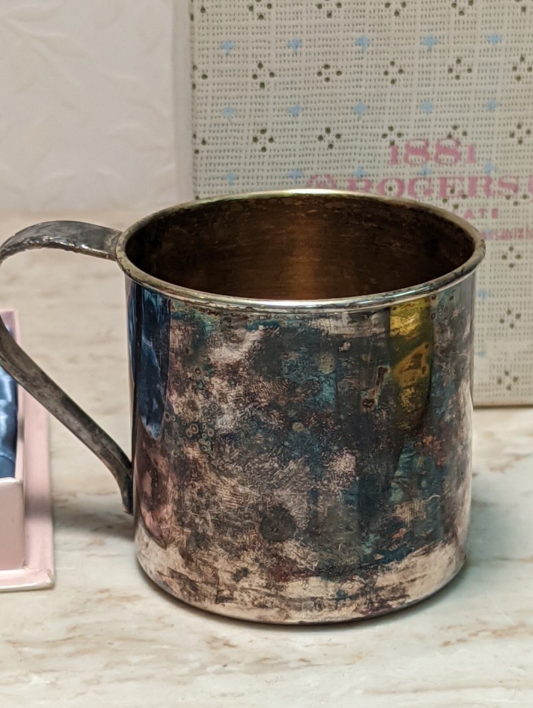 Rogers 1881 Silverplate Infant Baby Cup Original Box No Engraved