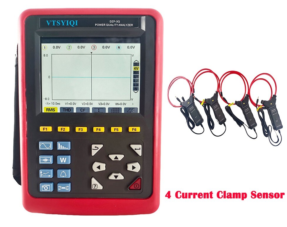 Power Quality Analyzer Meter with Current 10A～6000A Transient Record 150 Groups
