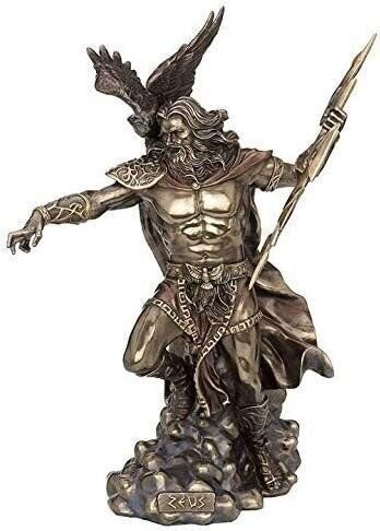 Zeus Holding Thunderbolt with Eagle 50Cm -  Sculpture