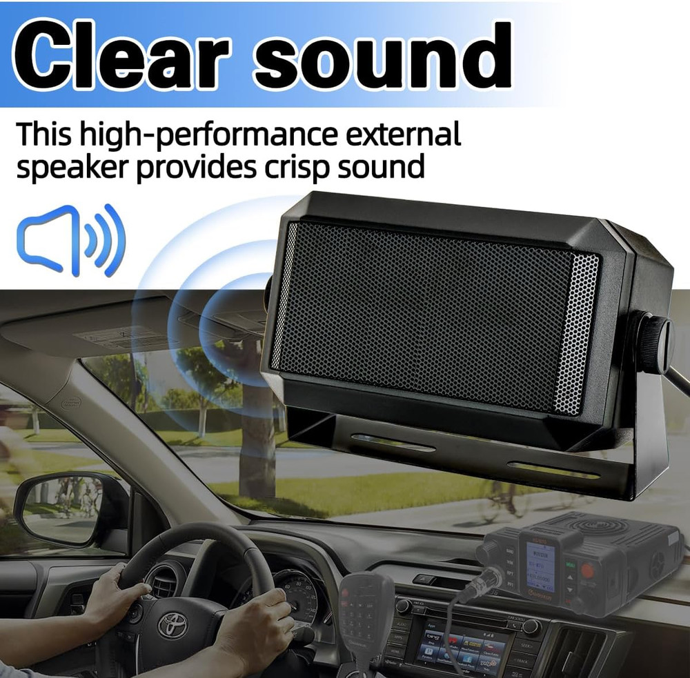 NEW External Communications Speaker 8 Ohms 4.5" with 6ft Cable & Mount Bracket