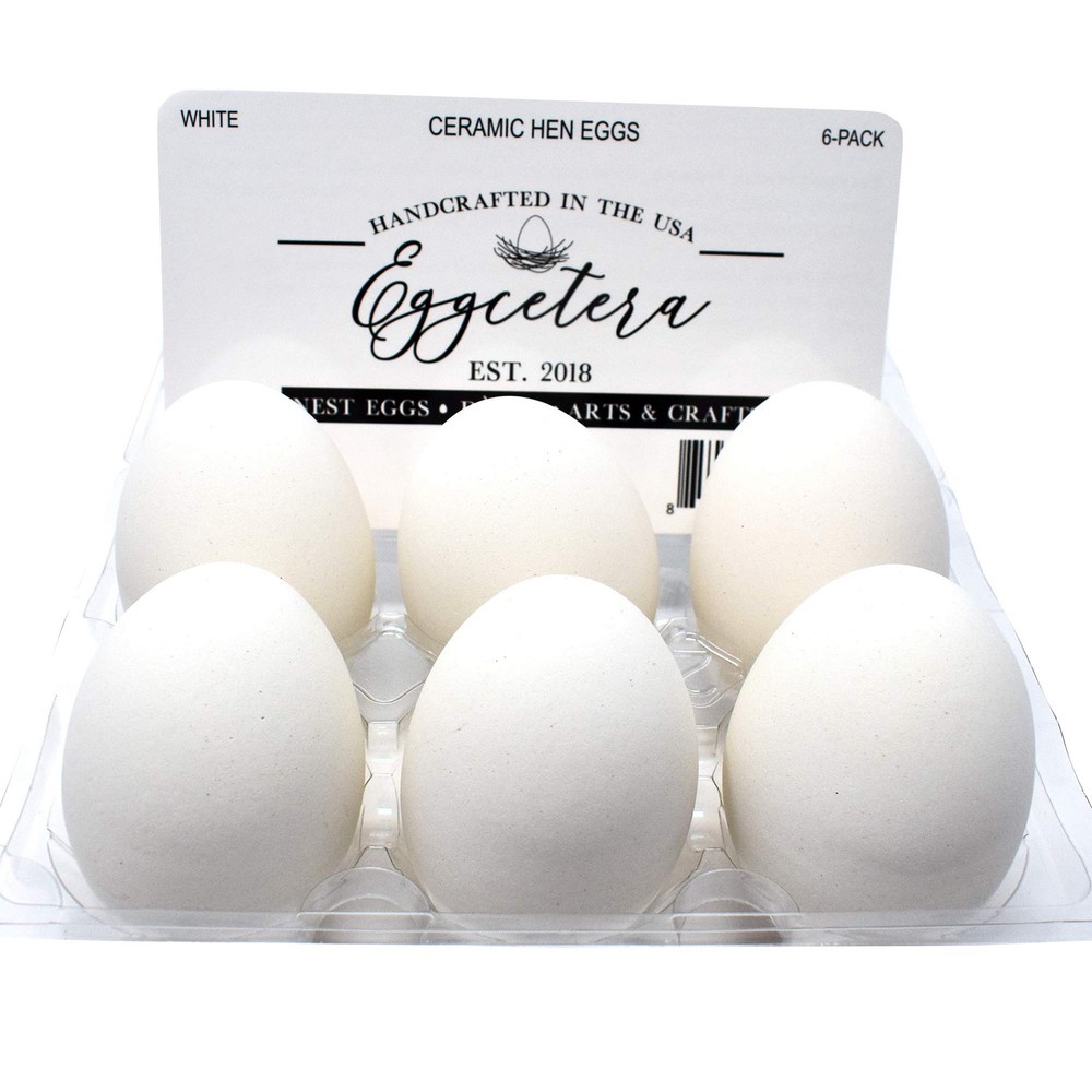 Ceramic Nest Eggs 6-Pack (White)