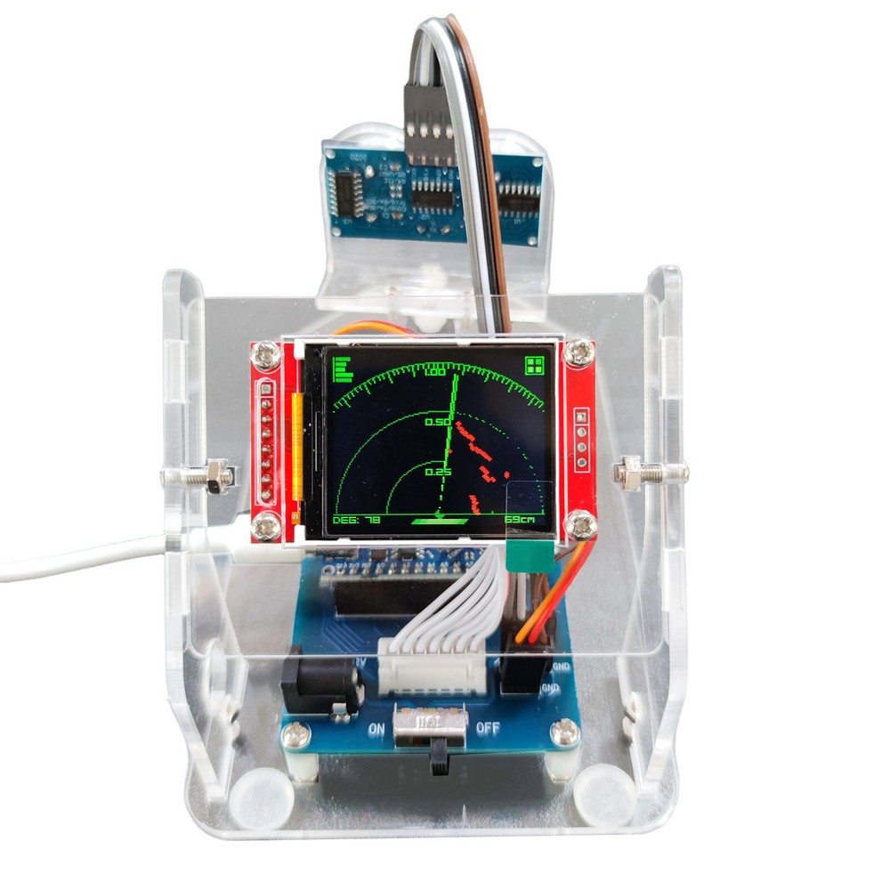 Mini Ultrasonic Radar & 1M Motor Range for Arduino Starter Kit Program Education