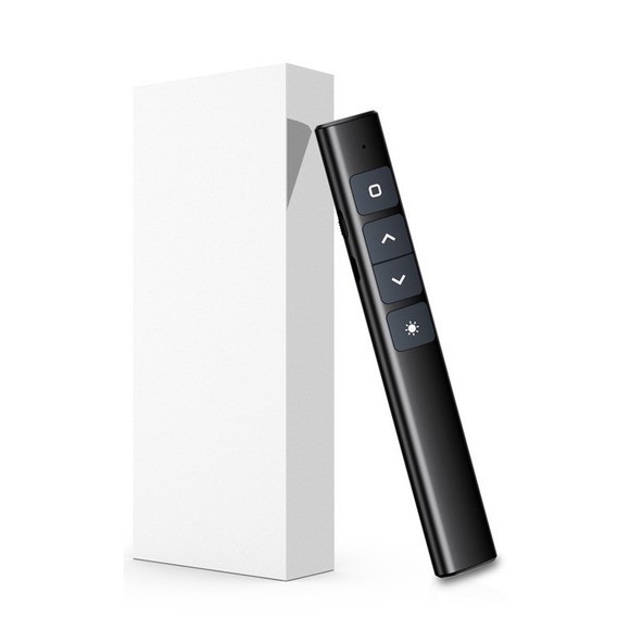 2.4 GHz Wireless Presenter with Red Pointer RF Remote Control Rechargeable Black