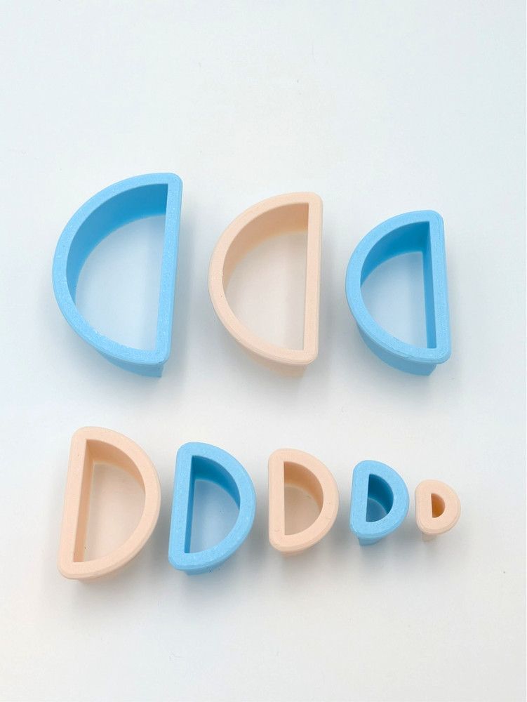Half Circle Clay Cutter Shape Set ~ Polymer Crafting Tool ~ Stackable Outline