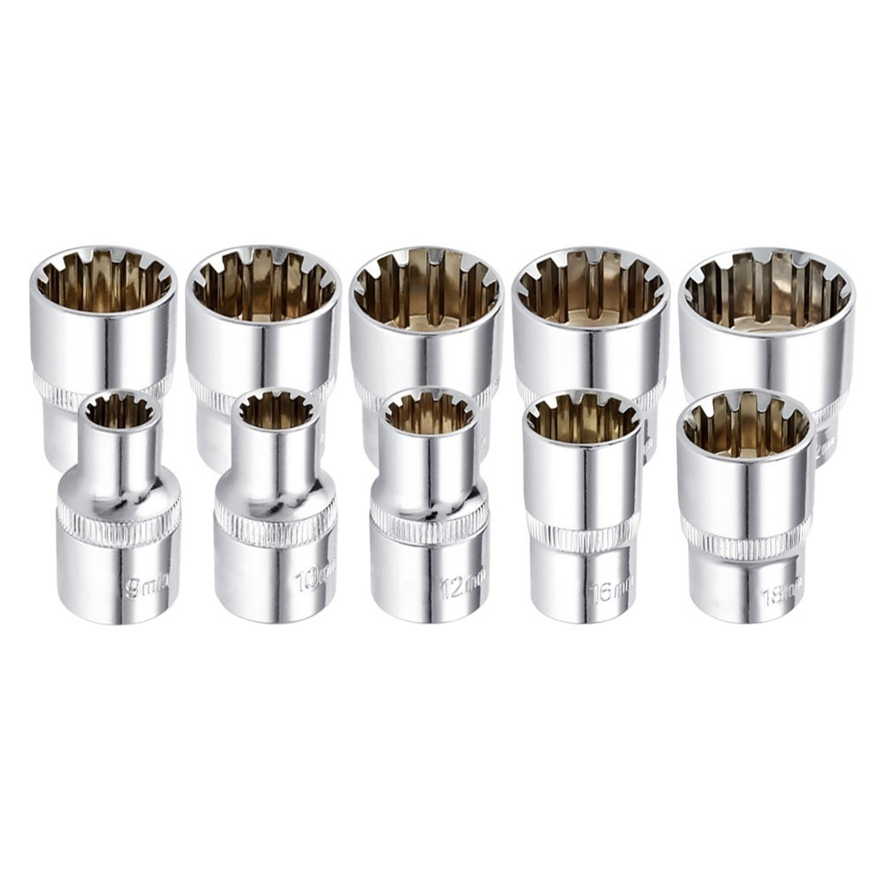 Short Socket Head 12 Point 1/2 Inch Drive 8-32mm Chrome Plating Socket Bit