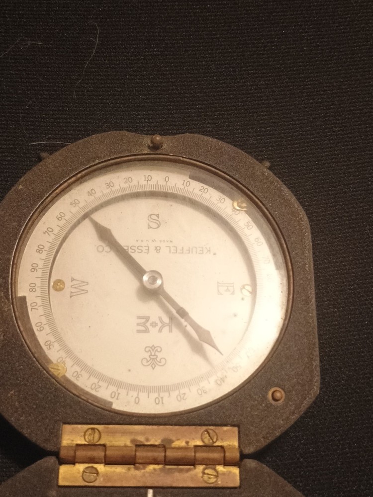 K&E Forestry Compass - Solid Metal - Keuffel & Esser Co Made In USA Clean Shape