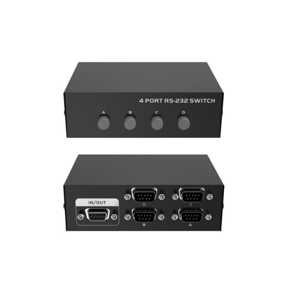 Serial DB9 RS232 Switcher Splitter 4 in 1 Out Bidirectional Sharing Selector