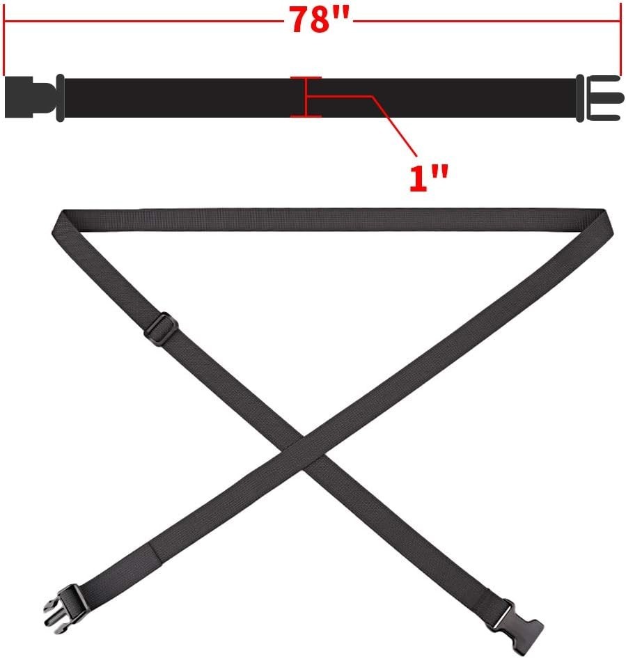 Durable Black Packing Straps - 78" Adjustable Nylon & Stainless Steel Set