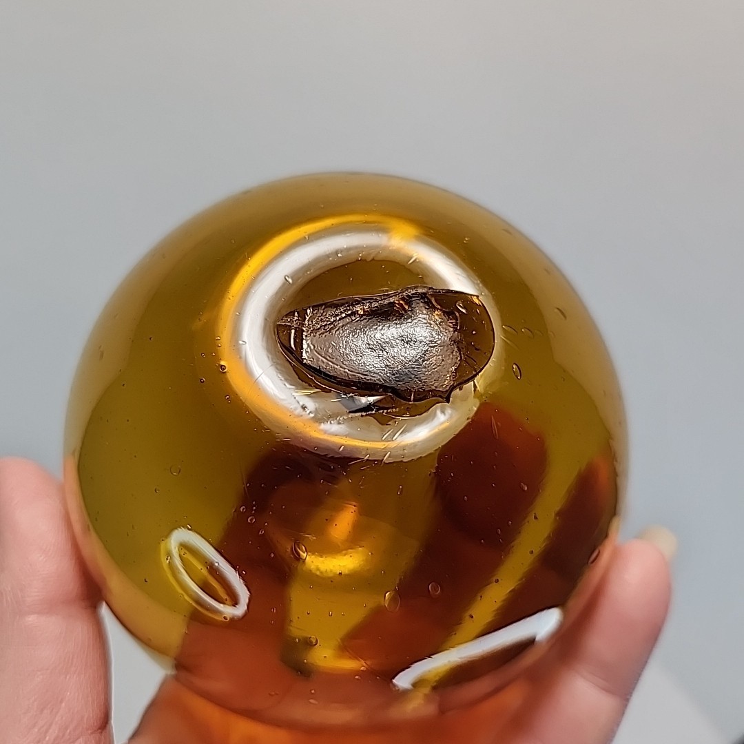 Vintage Japanese Fish Net Floats Hand Blown Glass Lot of 4