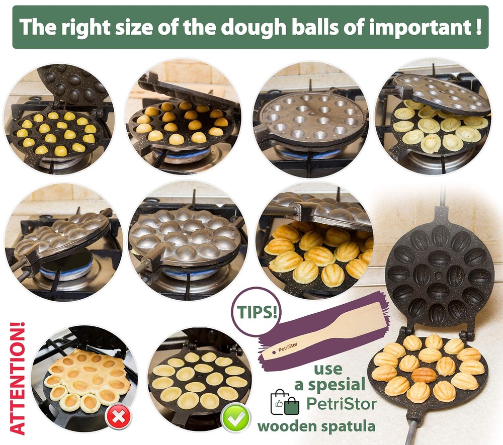 Walnut Cookie Mold Maker 16 Non-Stick Granite - Oreshki Mold Maker - Walnut C...