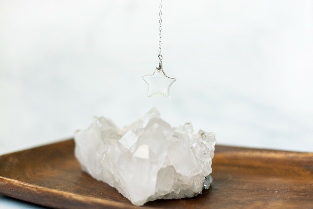 Star Clear Glass Dowsing Pendulum Dowsing, amplifying, restore focus & transform
