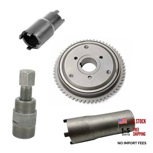 4PCS Starter Clutch Kit Flywheel Puller & Nut + Clutch Lock Spanner Tool for