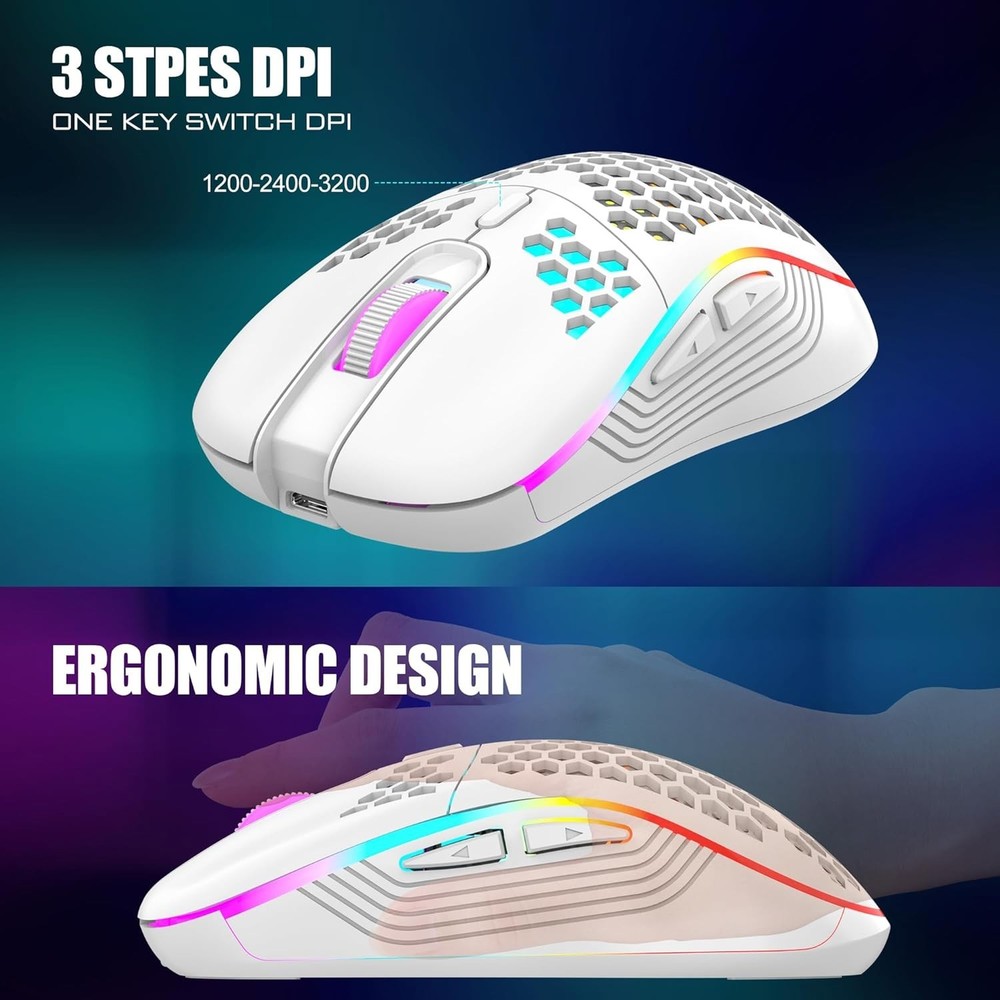 Rechargeable Wireless Keyboard and Mouse with 61 Keys and Backlit Functionality