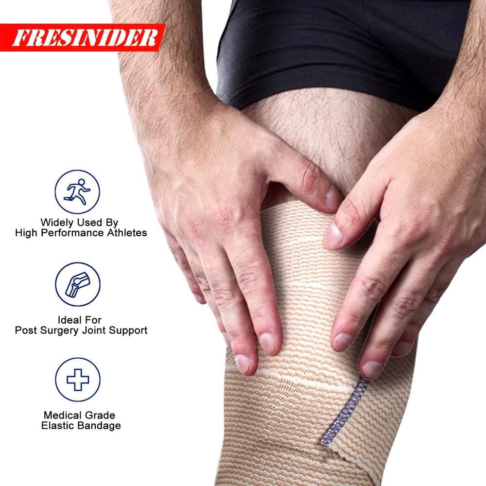 FRESINIDER 6 Pack Elastic Bandages 2, 4, 6 in Compression Support Reusable