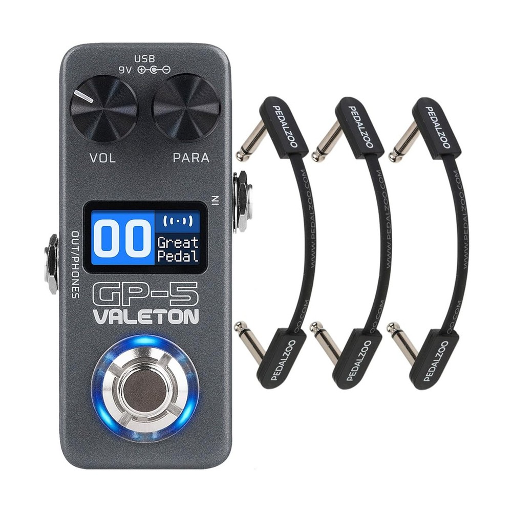 Valeton GP-5 Compact Multi-Effects Processor and Pedalzoo Flat Patch for Guit...