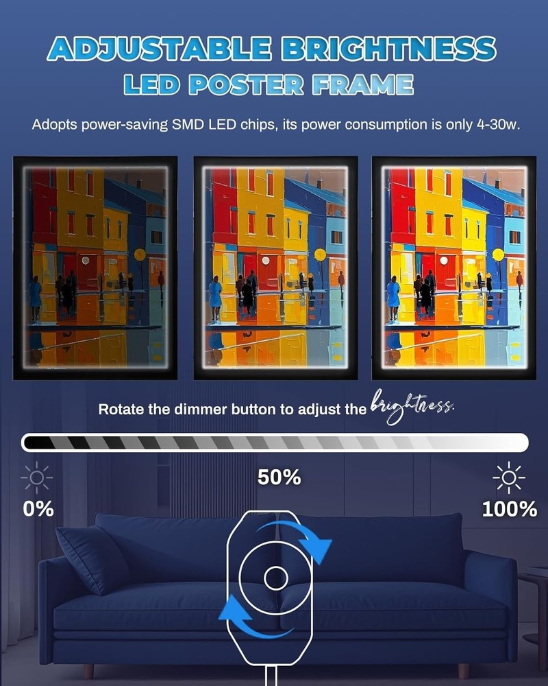 Spolehli 16x24" LED Poster Frame Adjustable Brightness