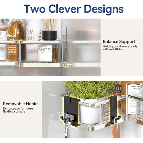 Shower Caddy Corner, 5-Pack Shower Caddy Organizer with 4 5pack Silver