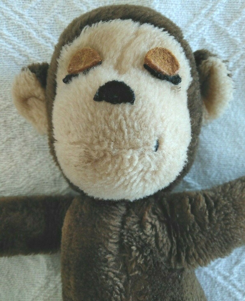 Plush Dakin Monkey Hook & Loop Hands 10 1/2" From 1975