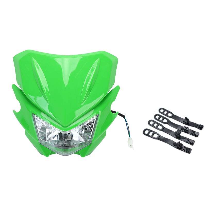 Green LED Headlights for KLX300 KX250 KLX140 KLX230R KLX300R Dirt Bike Supermoto
