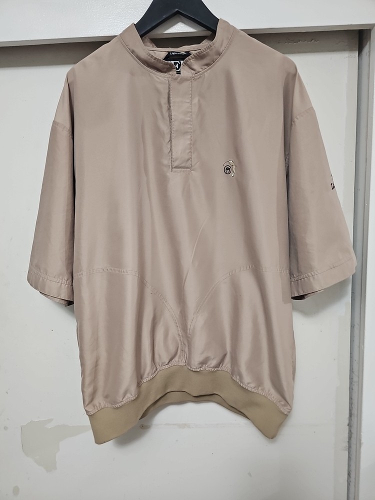 Zero Restriction Lightweight Embroidered Pullover 1/4 Snap S/S Jacket SZ Large