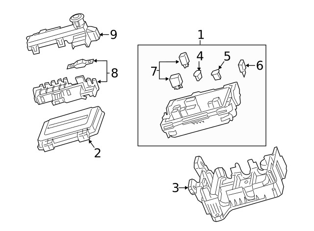 Genuine GM Battery Distribution Engine Compartment Fuse Block 23463508