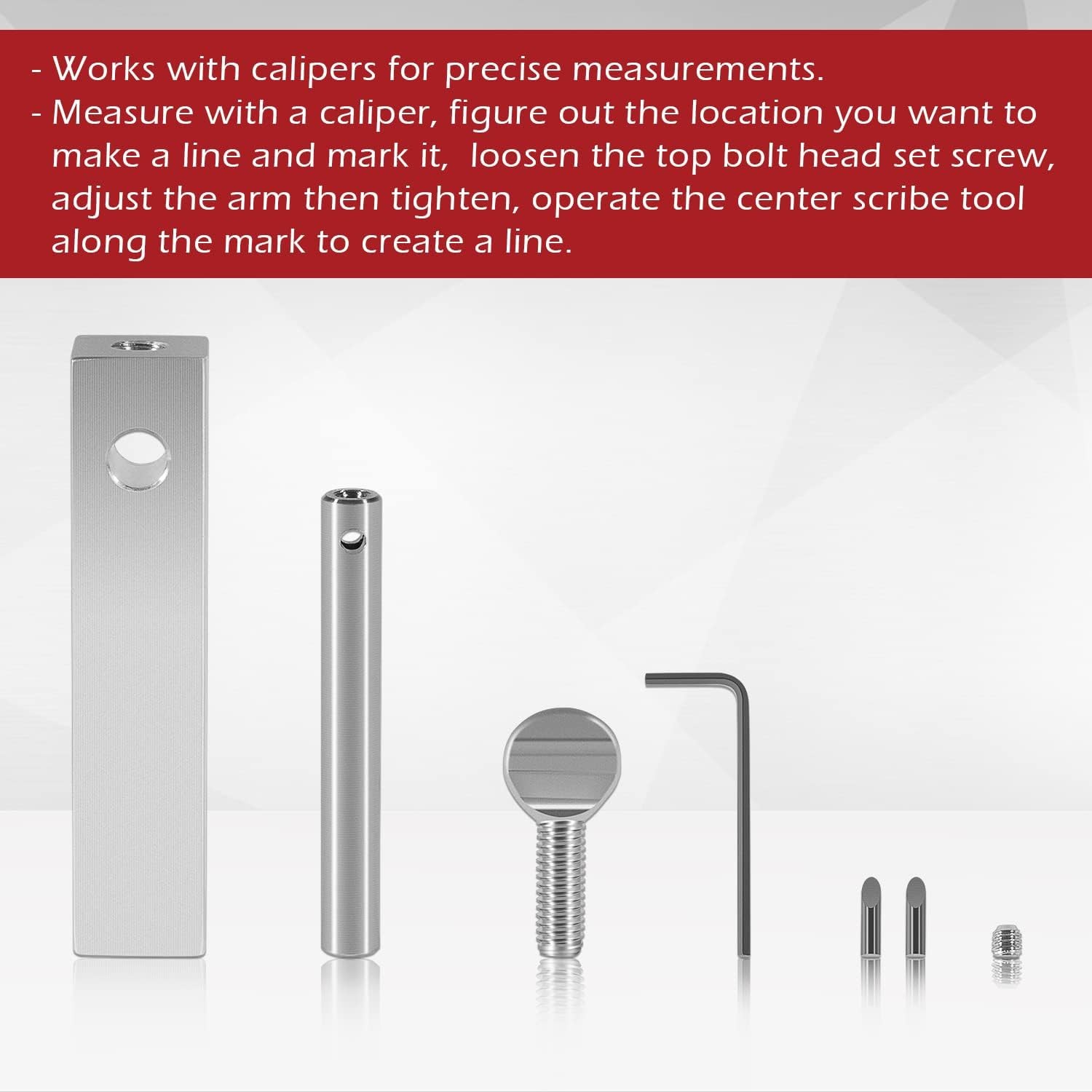 Knife Maker's Center Scribe and Tip for Marking Center Lines Stainless Steel