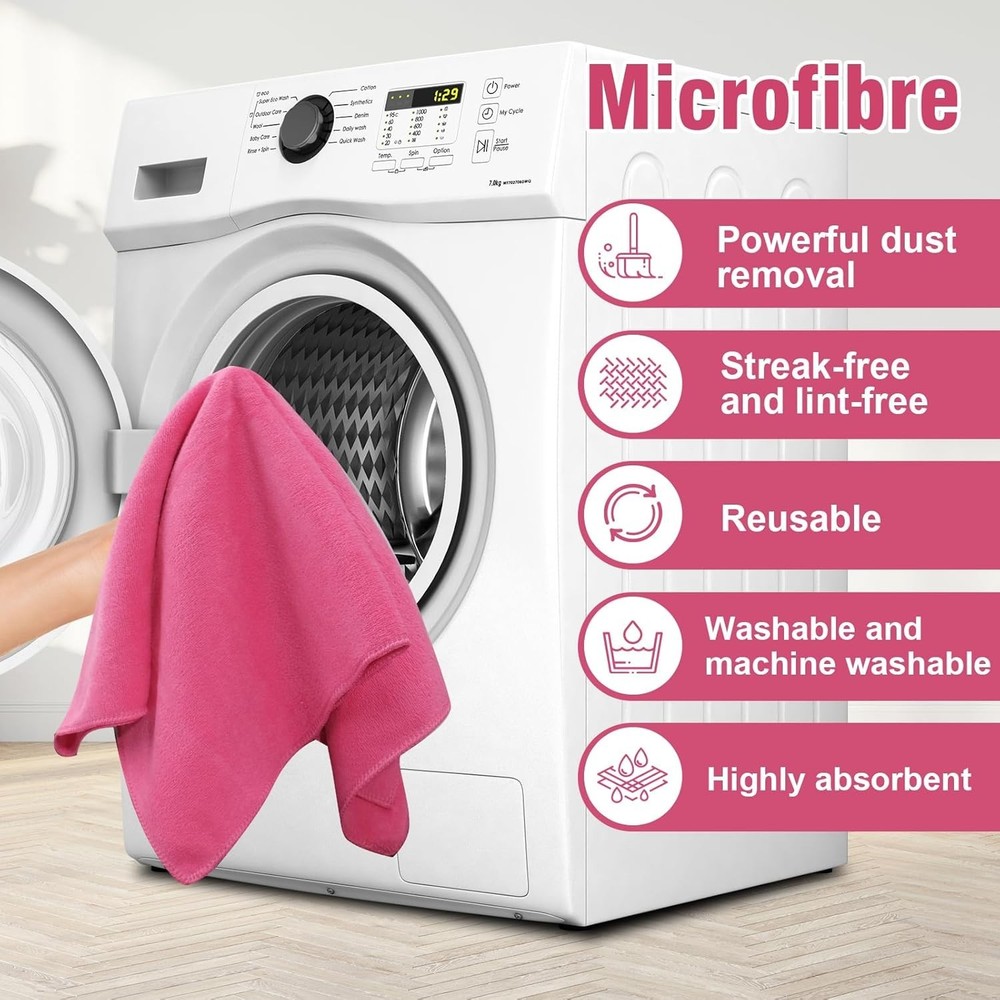 4 Pcs Multicolor Extra Large Microfiber Cleaning Cloth 30 x 20 Inch Reusable ...