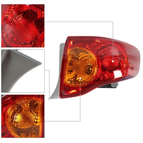 Outer Right Tail Light Assembly Replacement for Corolla OE-Style 2009-2010