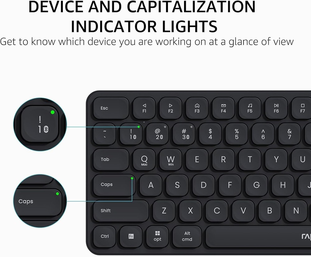 Rapoo 9010M Multi-Device Keyboard and Mouse Combo, 2.4GHz/Bluetooth 5.0/4.0 Wire